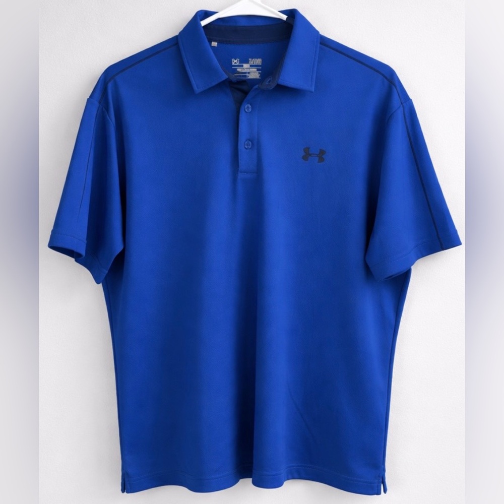 Under Armour HeatGear Loose Blue Polo Shirt XL Performance